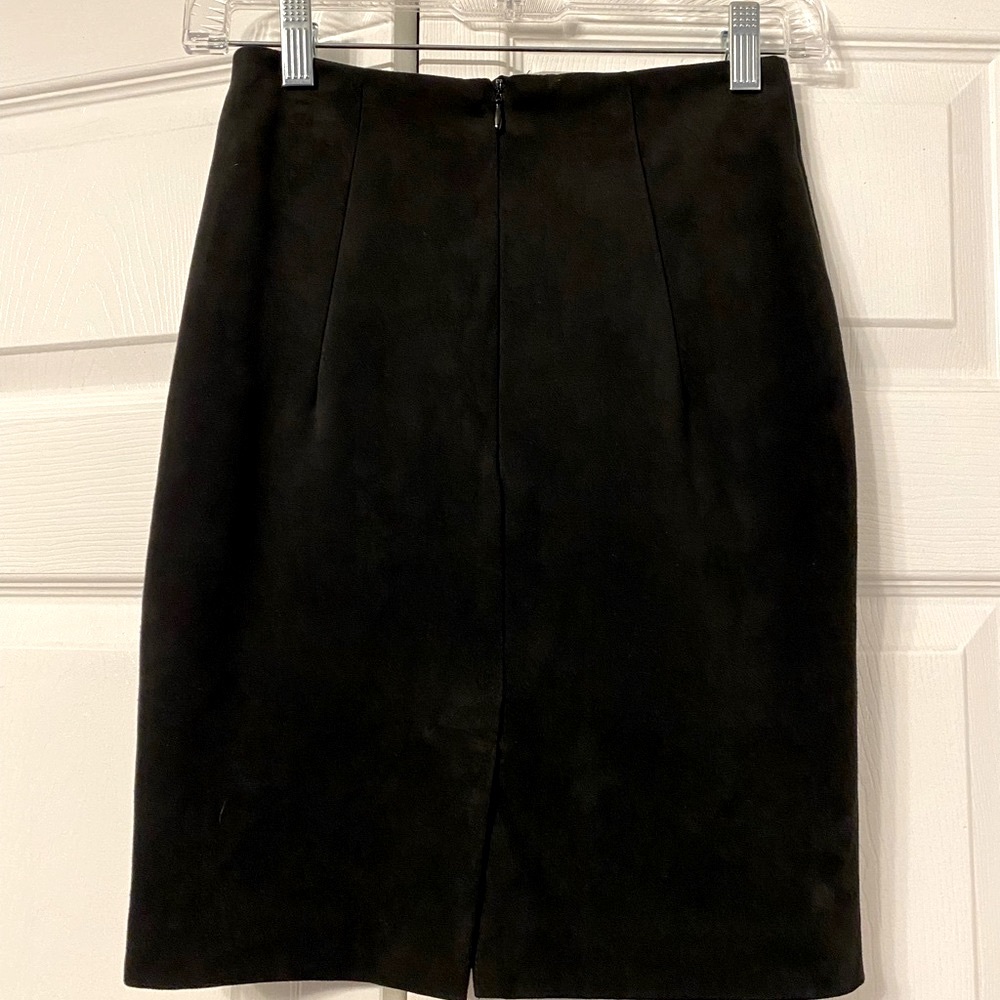 H&M US0 black faux suede. Lined. Sailor button front. Zip up back and 4” slit